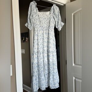 Floral Smocked Midi Dress